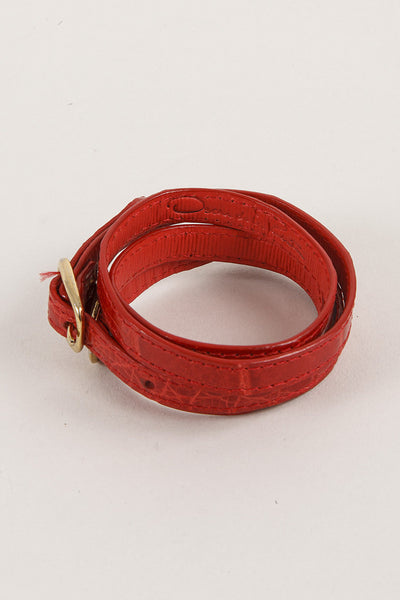 Red Leather Wrap Bracelet