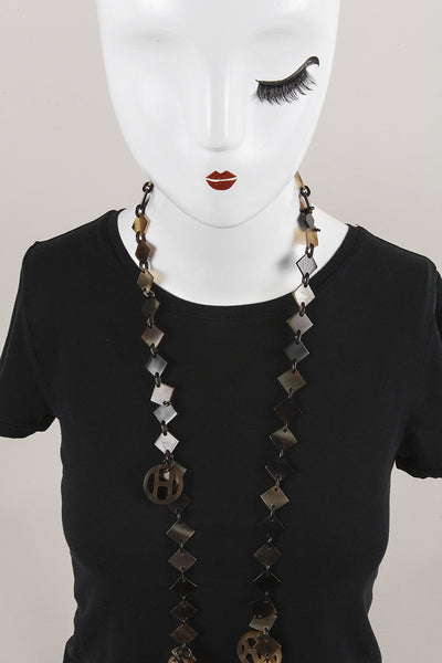 Brown and Tan Buffalo Horn Necklace