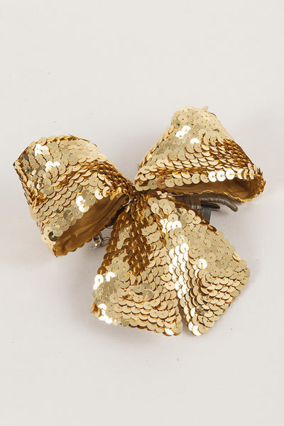 Oversized Gold Toned Hair Bow